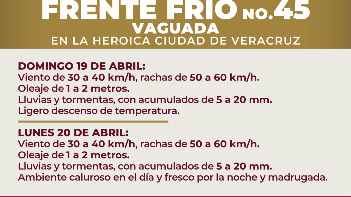 Viento y lluvias por grente frío en la ciudad de Veracruz