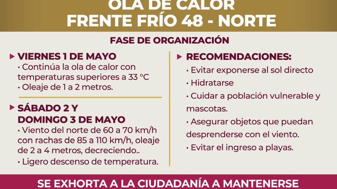 Calor intenso y luego frente frio