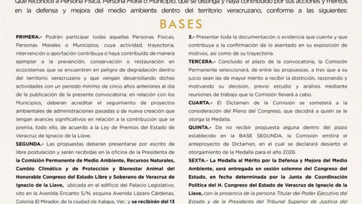 Convocatoria para Premio al Mérito Ambiental 2026